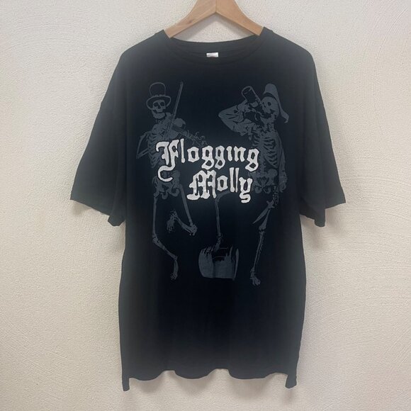 FLOGGING MOLLY Punk Rock Concert 2008 Skeletons Drinking Irish Black T-Shirt XXL - Picture 1 of 7